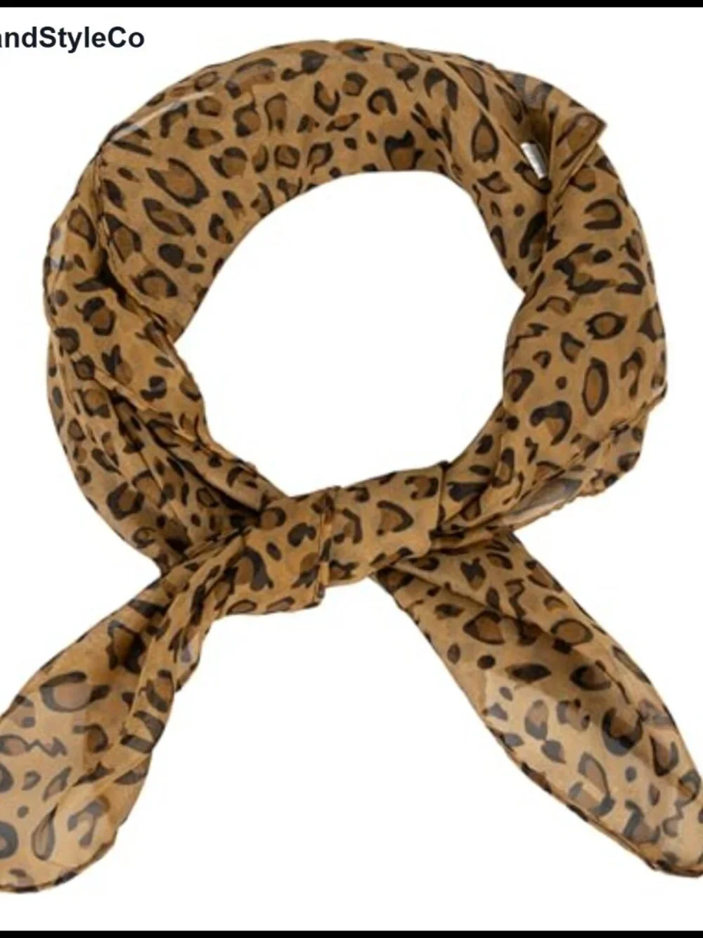 Chiffon Leopard Print Square Scarf Lightweight Multi-Use Bandana